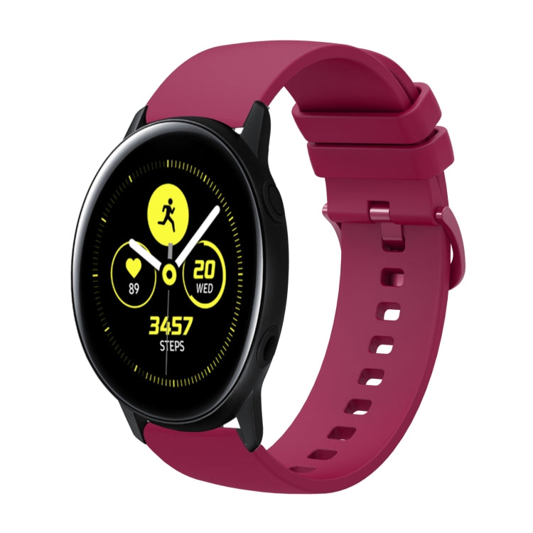 For Samsung Galaxy Watch Active 40mm 20mm Solid Color Soft Silicone Watch Band