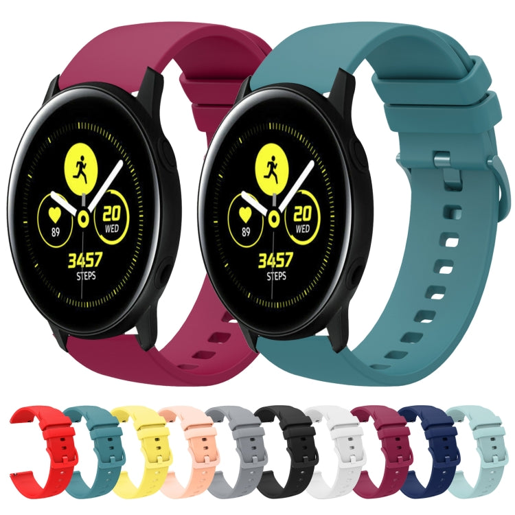 For Samsung Galaxy Watch Active 40mm 20mm Solid Color Soft Silicone Watch Band