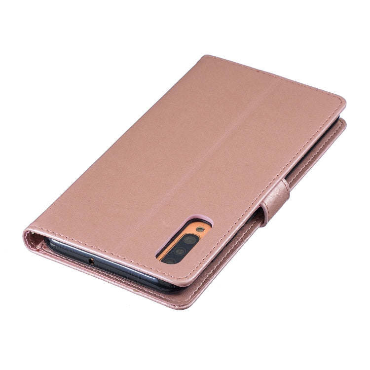 Plum Blossom Pattern Diamond Encrusted Leather Case for  Galaxy A70  , with Holder & Card Slots