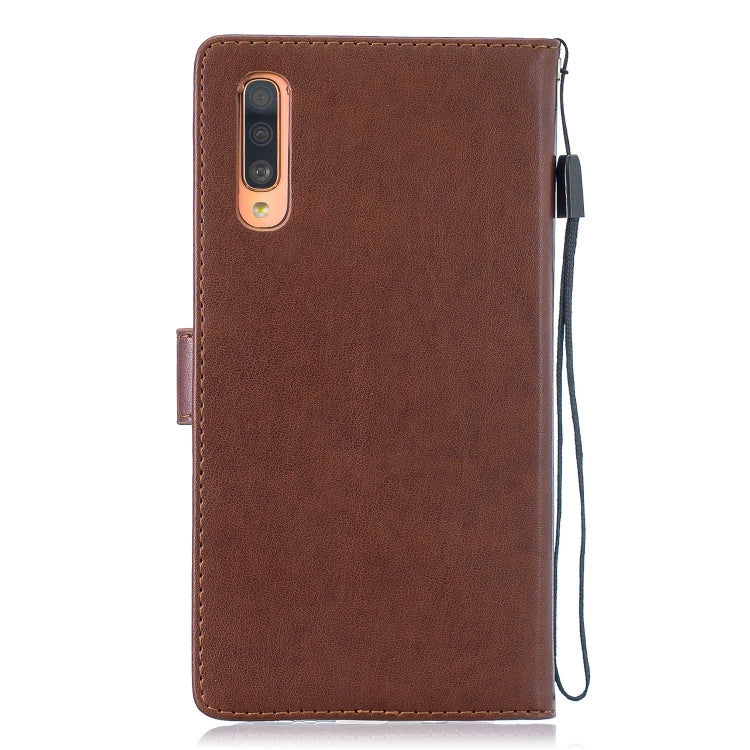Plum Blossom Pattern Diamond Encrusted Leather Case for  Galaxy A70  , with Holder & Card Slots