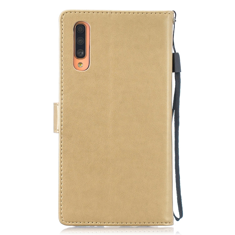 Plum Blossom Pattern Diamond Encrusted Leather Case for  Galaxy A70  , with Holder & Card Slots