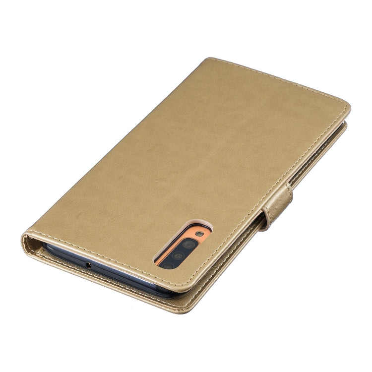 Plum Blossom Pattern Diamond Encrusted Leather Case for  Galaxy A70  , with Holder & Card Slots