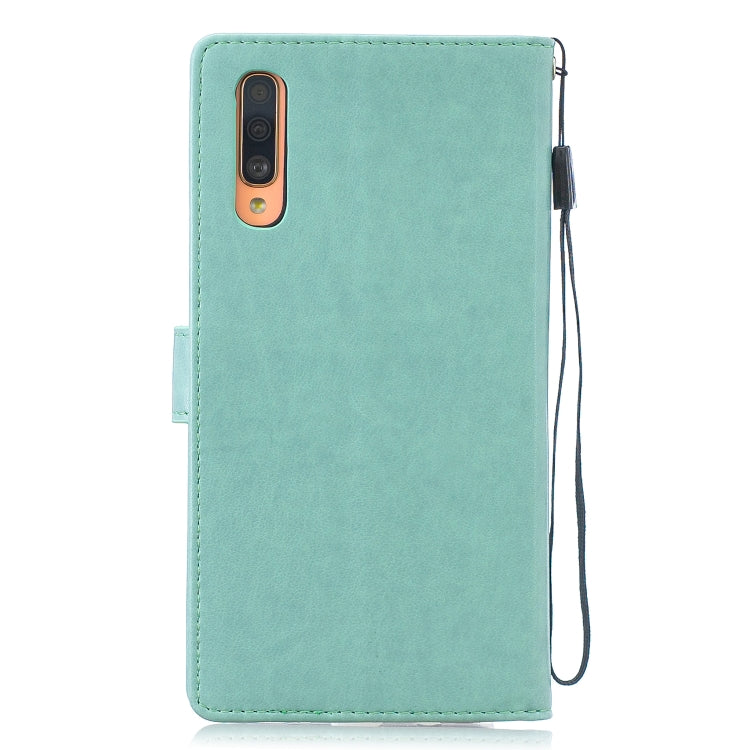 Plum Blossom Pattern Diamond Encrusted Leather Case for  Galaxy A70  , with Holder & Card Slots