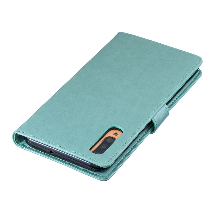 Plum Blossom Pattern Diamond Encrusted Leather Case for  Galaxy A70  , with Holder & Card Slots