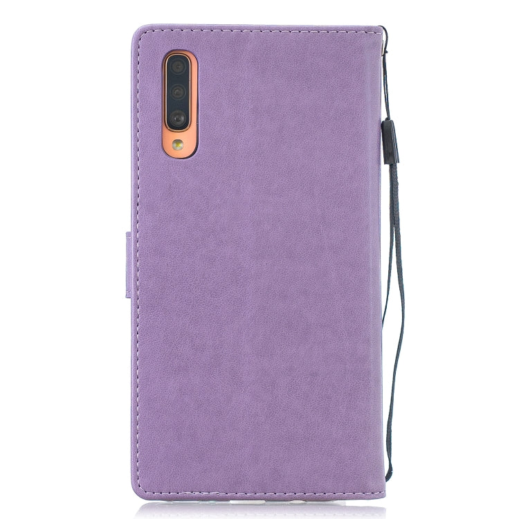 Plum Blossom Pattern Diamond Encrusted Leather Case for  Galaxy A70  , with Holder & Card Slots