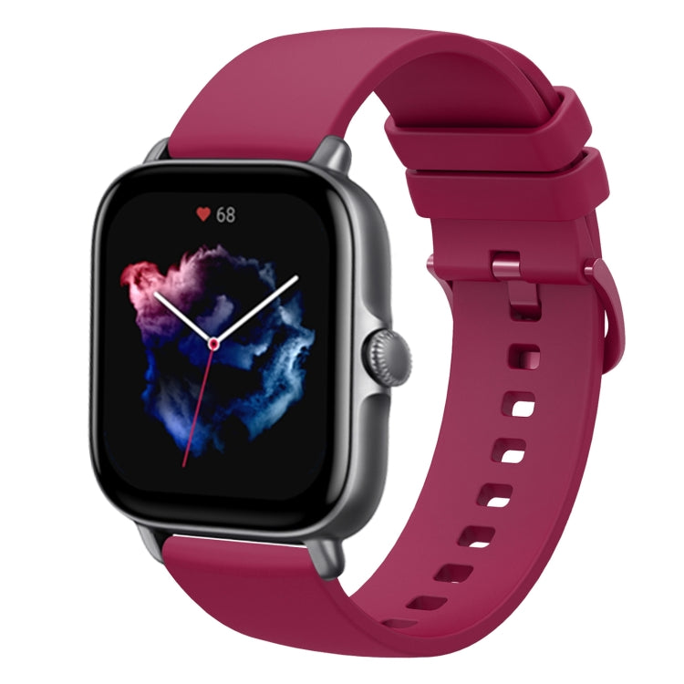 For Amazfit GTS 3 20mm Solid Color Soft Silicone Watch Band