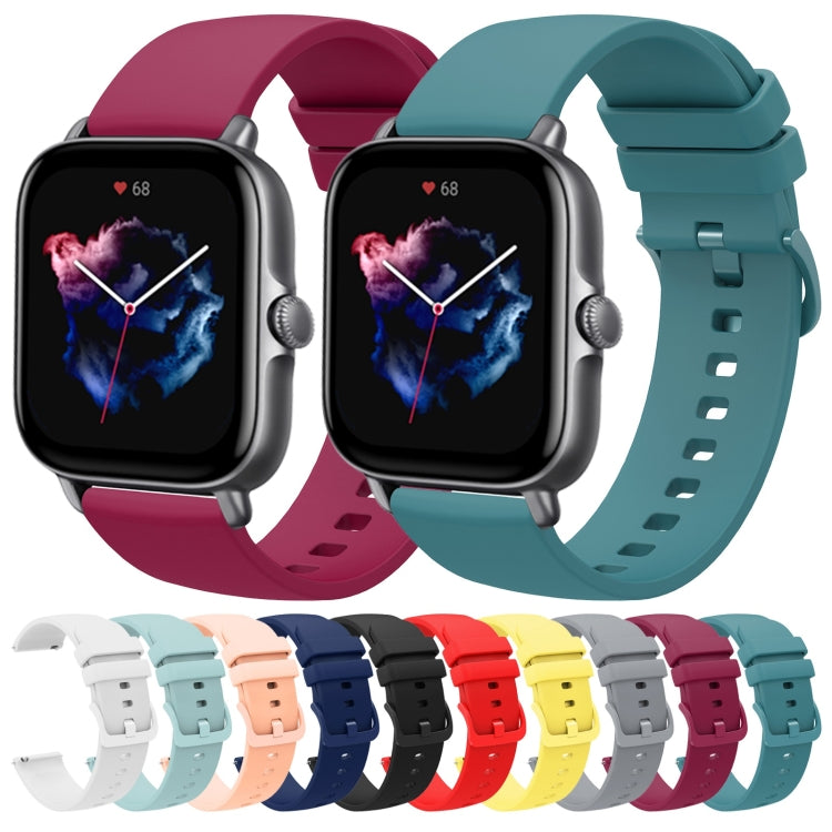 For Amazfit GTS 3 20mm Solid Color Soft Silicone Watch Band