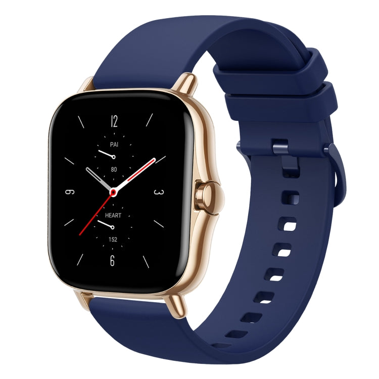 For Amazfit GTS 2 20mm Solid Color Soft Silicone Watch Band