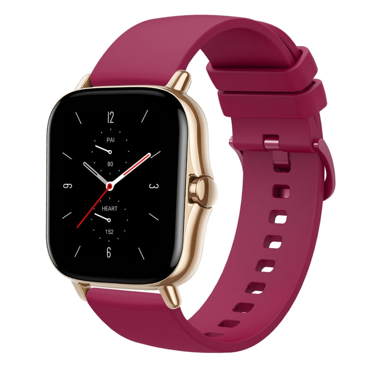 For Amazfit GTS 2 20mm Solid Color Soft Silicone Watch Band
