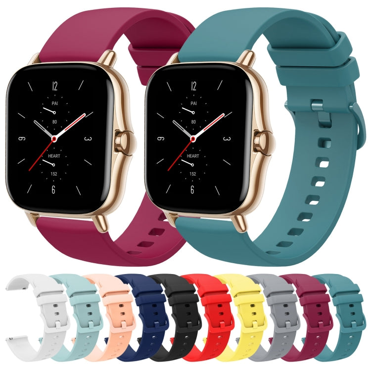 For Amazfit GTS 2 20mm Solid Color Soft Silicone Watch Band
