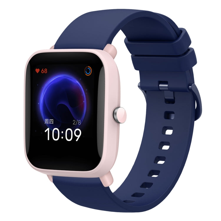 For Amazfit Pop Pro 20mm Solid Color Soft Silicone Watch Band