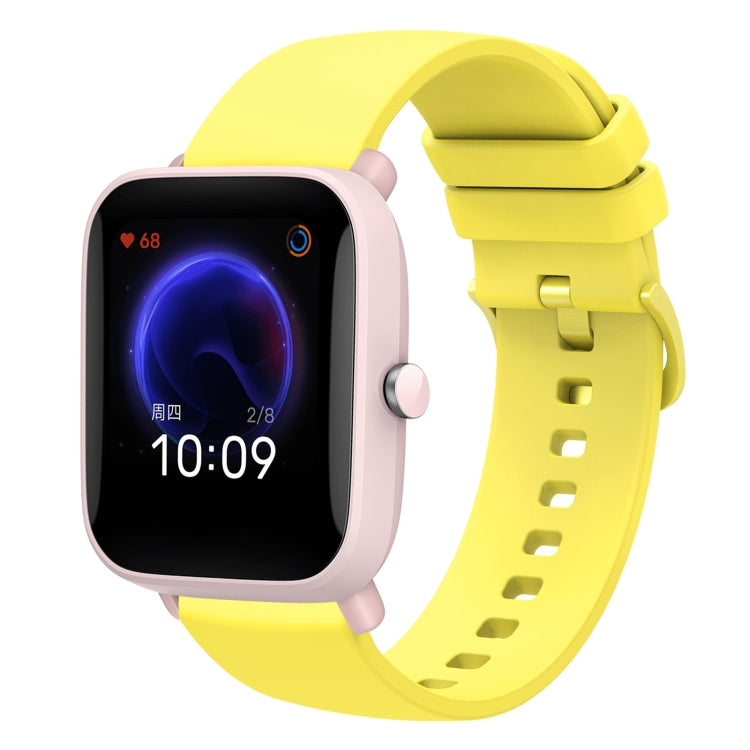 For Amazfit Pop Pro 20mm Solid Color Soft Silicone Watch Band