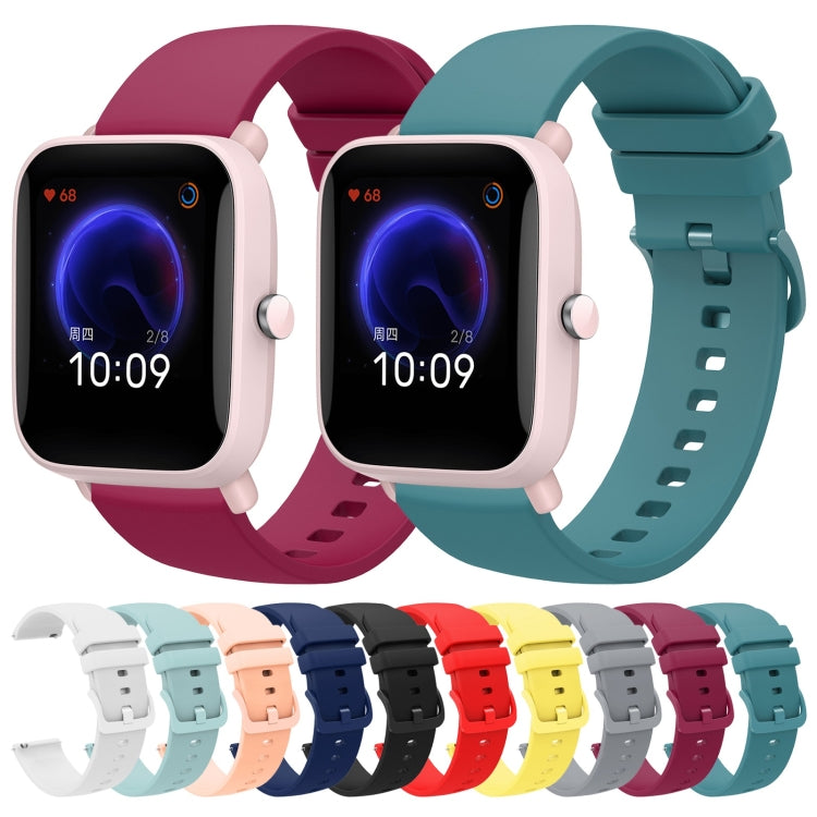 For Amazfit Pop Pro 20mm Solid Color Soft Silicone Watch Band