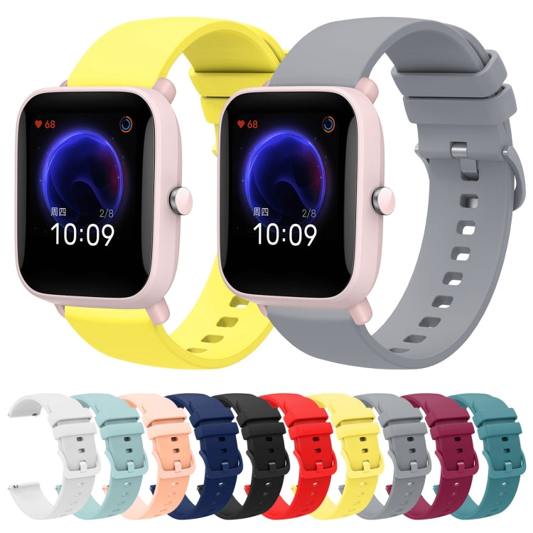 For Amazfit Pop 20mm Solid Color Soft Silicone Watch Band