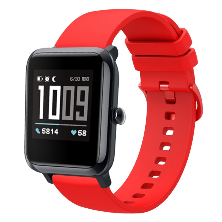 For Amazfit BIP 20mm Solid Color Soft Silicone Watch Band