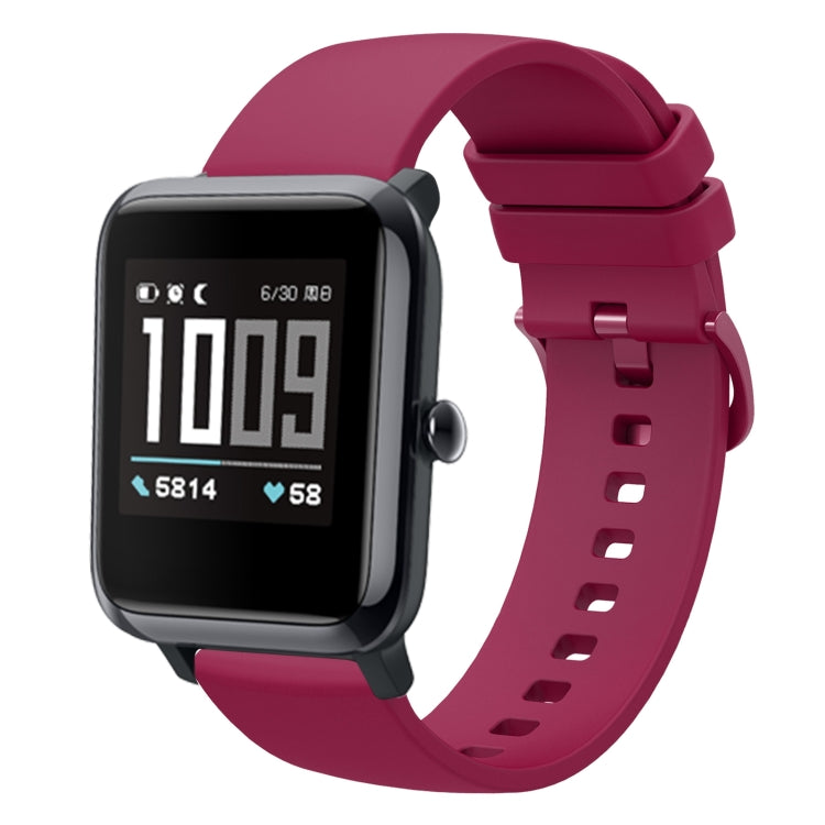 For Amazfit BIP 20mm Solid Color Soft Silicone Watch Band