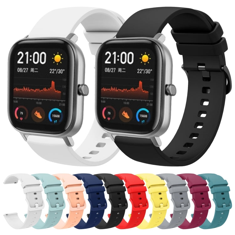 For Amazfit BIP 20mm Solid Color Soft Silicone Watch Band