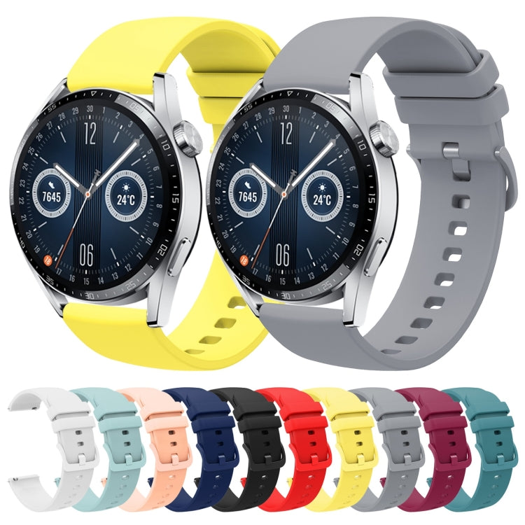 For Huawei Watch GT3 42mm 20mm Solid Color Soft Silicone Watch Band