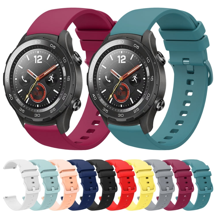 For Huawei Watch 2 20mm Solid Color Soft Silicone Watch Band