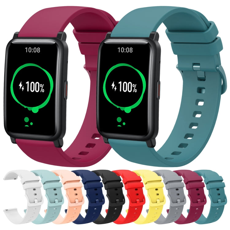 For Honor Watch ES 20mm Solid Color Soft Silicone Watch Band