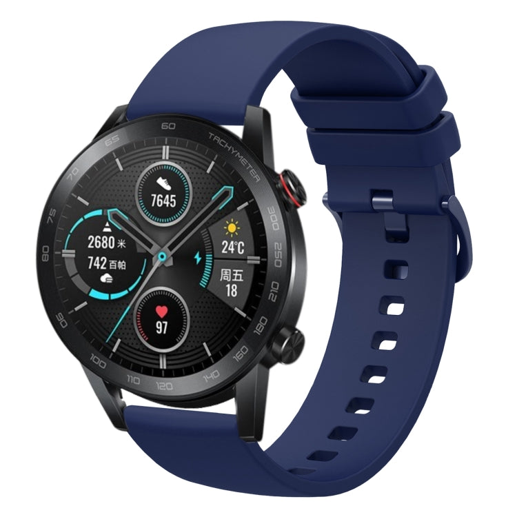 For Honor MagicWatch2 42mm 20mm Solid Color Soft Silicone Watch Band
