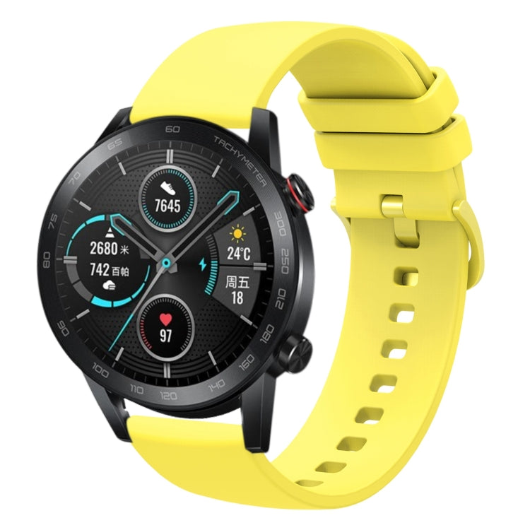 For Honor MagicWatch2 42mm 20mm Solid Color Soft Silicone Watch Band