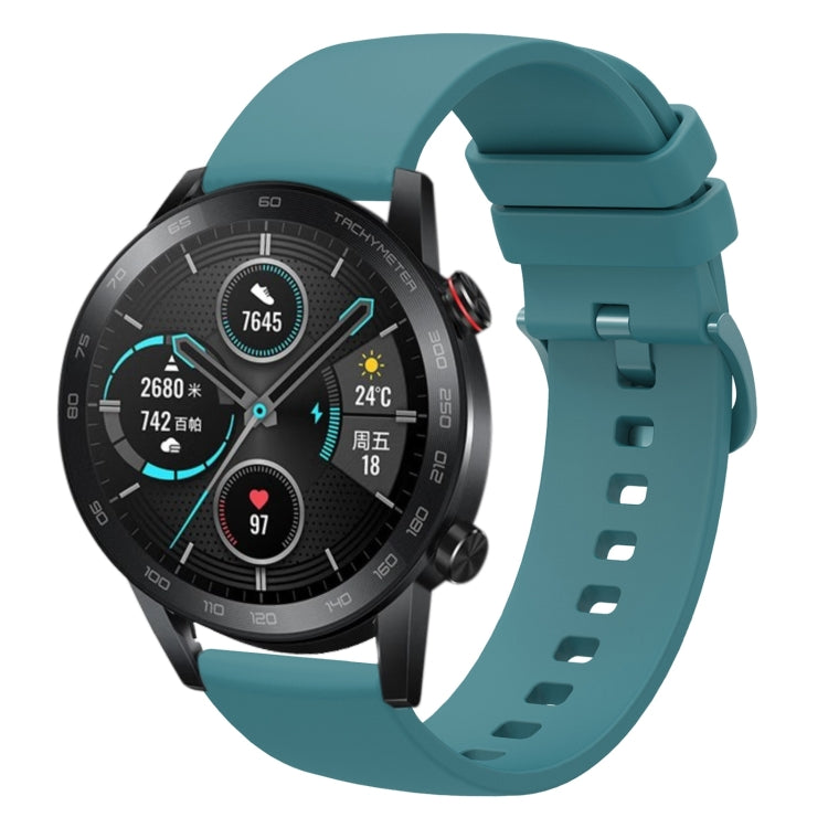 For Honor MagicWatch2 42mm 20mm Solid Color Soft Silicone Watch Band