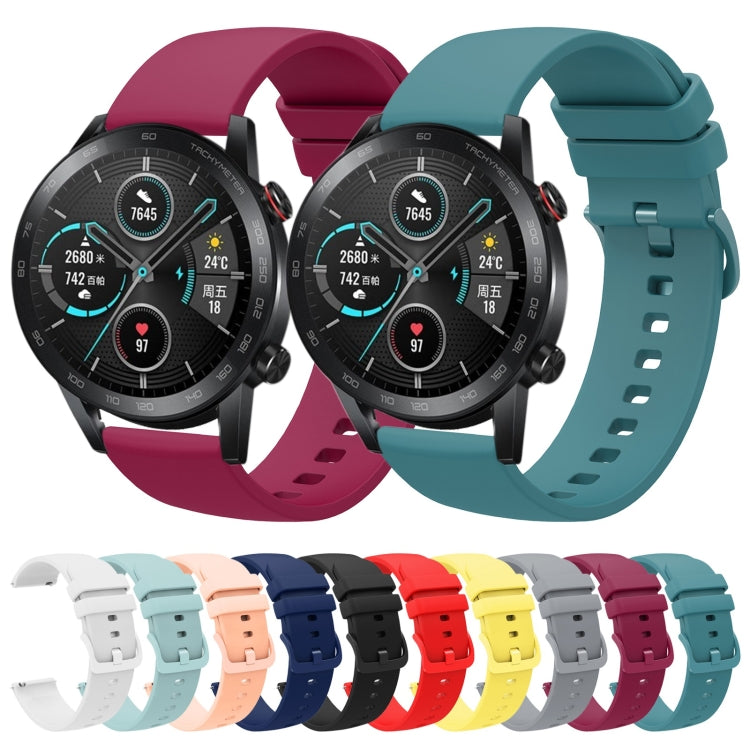 For Honor MagicWatch2 42mm 20mm Solid Color Soft Silicone Watch Band