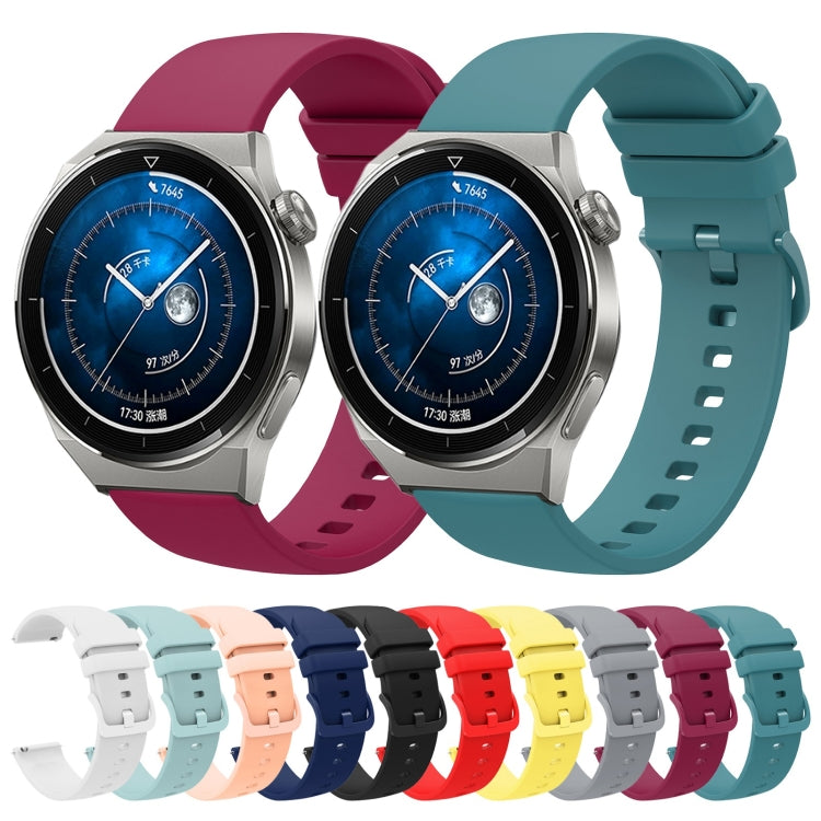 For Huawei Watch GT3 Pro 46mm 22mm Solid Color Soft Silicone Watch Band