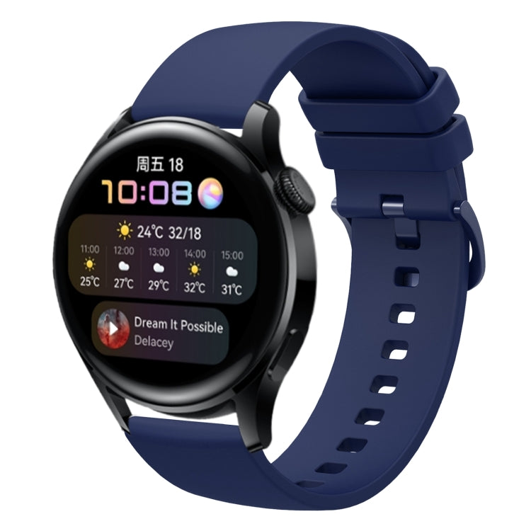 For Huawei Watch 3 22mm Solid Color Soft Silicone Watch Band