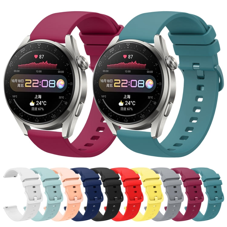 For Huawei Watch 3 Pro 22mm Solid Color Soft Silicone Watch Band