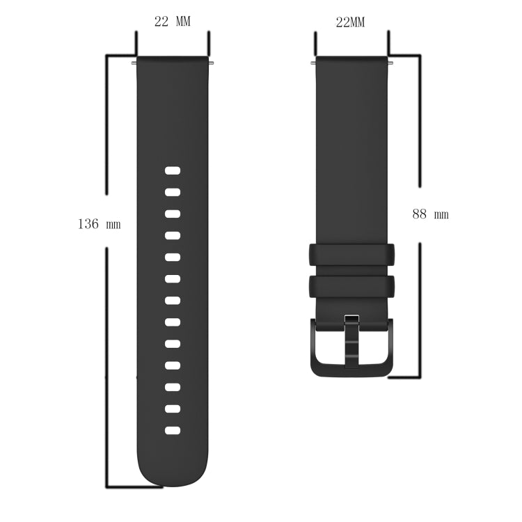 For Huawei Watch 3 Pro 22mm Solid Color Soft Silicone Watch Band