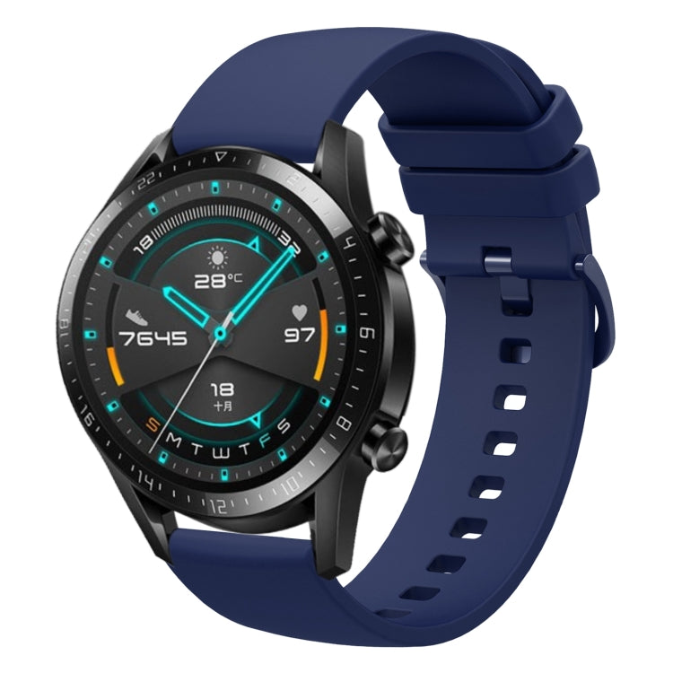 For Huawei GT2 46mm 22mm Solid Color Soft Silicone Watch Band