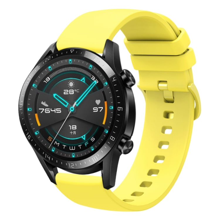 For Huawei GT2 46mm 22mm Solid Color Soft Silicone Watch Band
