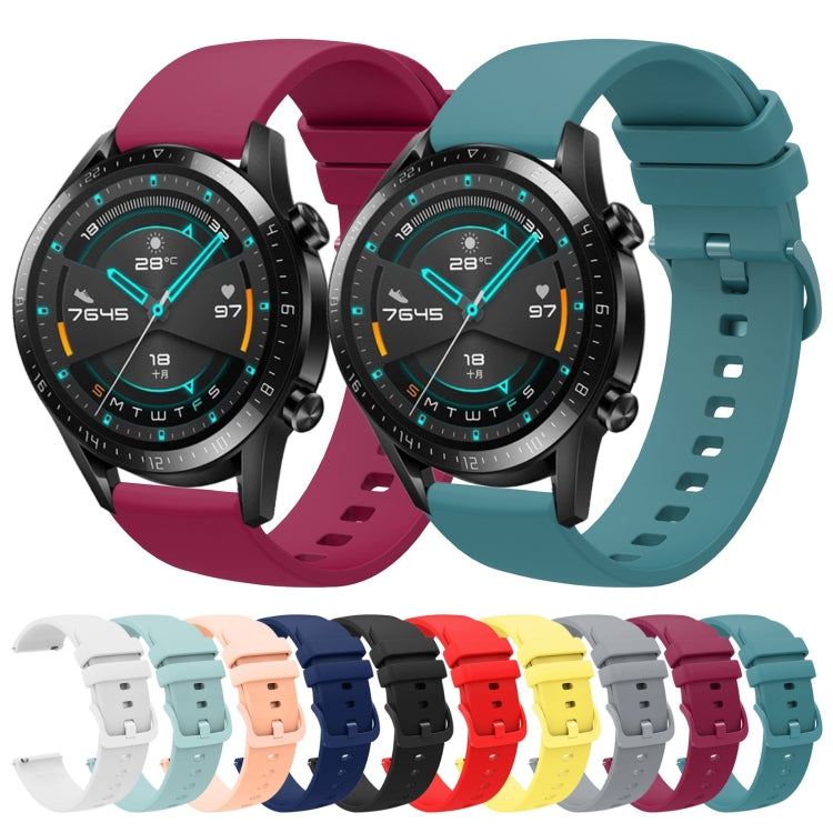 For Huawei GT2 46mm 22mm Solid Color Soft Silicone Watch Band