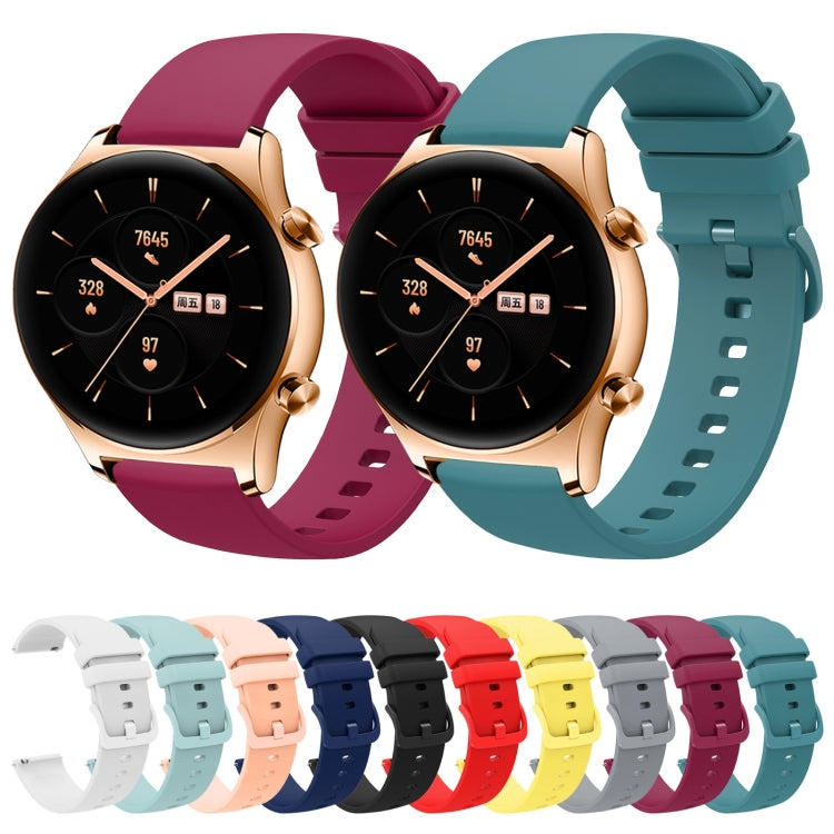 For Honor Watch GS 3 22mm Solid Color Soft Silicone Watch Band