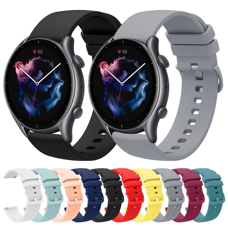 For Amazfit GTR 3 Pro 22mm Solid Color Soft Silicone Watch Band