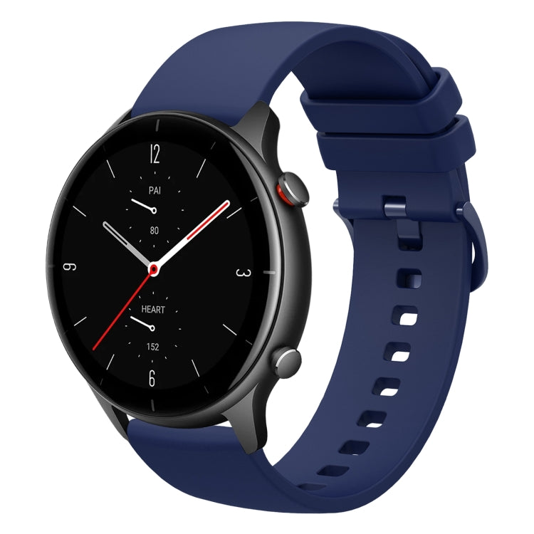 For Amazfit GTR 2e 22mm Solid Color Soft Silicone Watch Band
