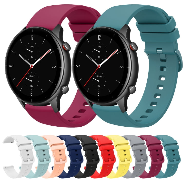 For Amazfit GTR 2e 22mm Solid Color Soft Silicone Watch Band