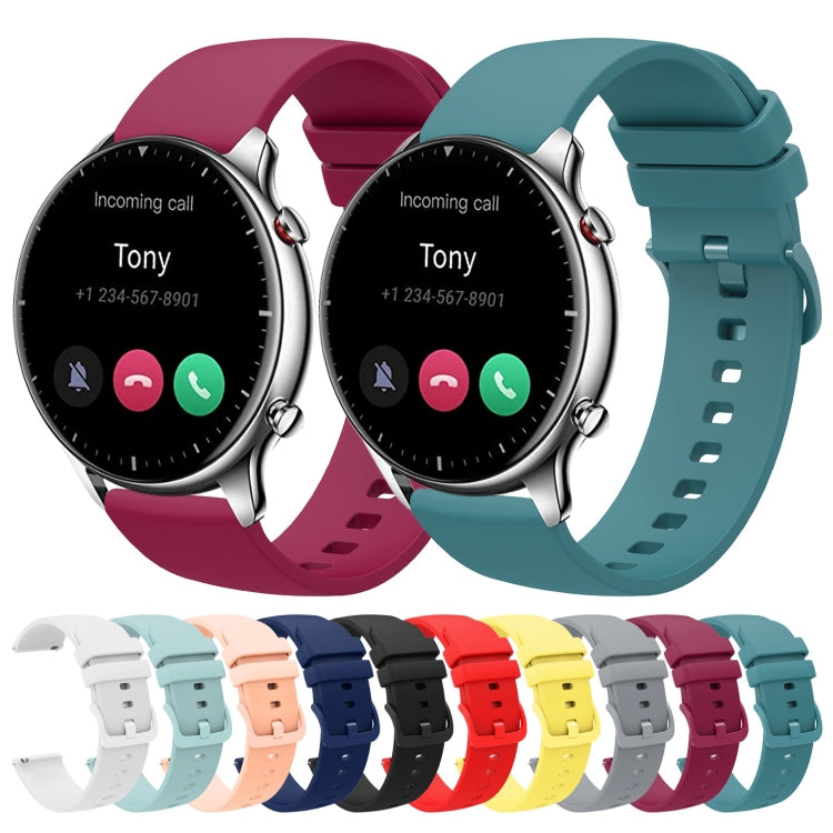 For Amazfit GTR 2 22mm Solid Color Soft Silicone Watch Band