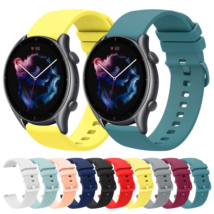 For Amazfit 3 22mm Solid Color Soft Silicone Watch Band