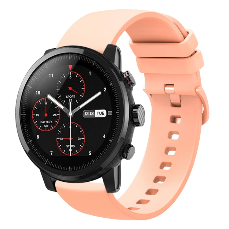 For Amazfit Stratos 22mm Solid Color Soft Silicone Watch Band