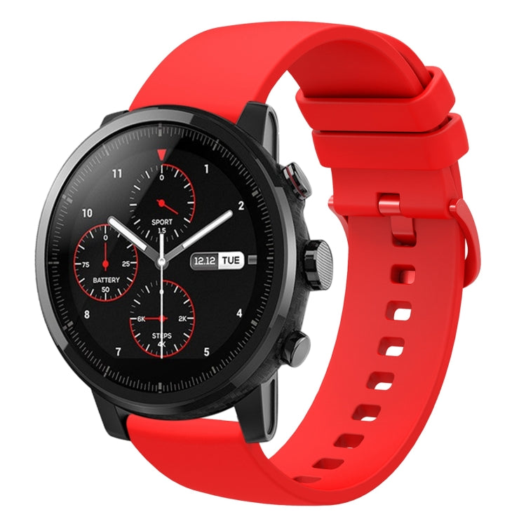 For Amazfit 2 Stratos 22mm Solid Color Soft Silicone Watch Band