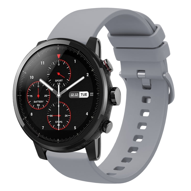 For Amazfit 2 Stratos 22mm Solid Color Soft Silicone Watch Band