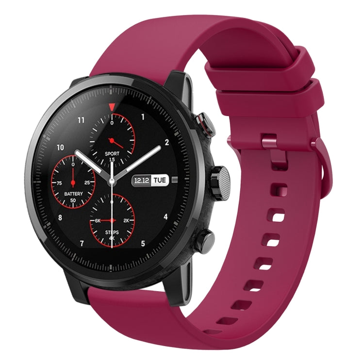 For Amazfit 2 Stratos 22mm Solid Color Soft Silicone Watch Band