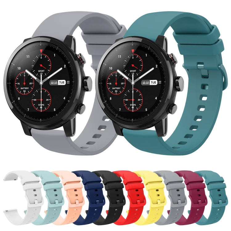 For Amazfit 2 Stratos 22mm Solid Color Soft Silicone Watch Band