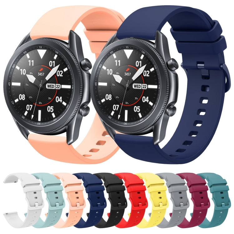 For Samsung Galaxy Watch3 45mm 22mm Solid Color Soft Silicone Watch Band