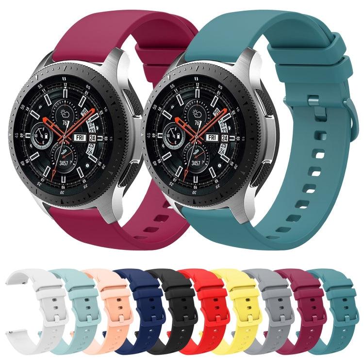 For Samsung Galaxy Watch 46mm 22mm Solid Color Soft Silicone Watch Band