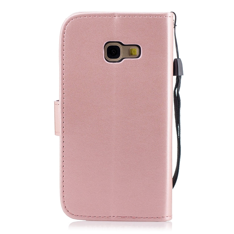 Plum Blossom Pattern Diamond Encrusted Leather Case for Galaxy A3 (2017) / A320 with Holder & Card Slots