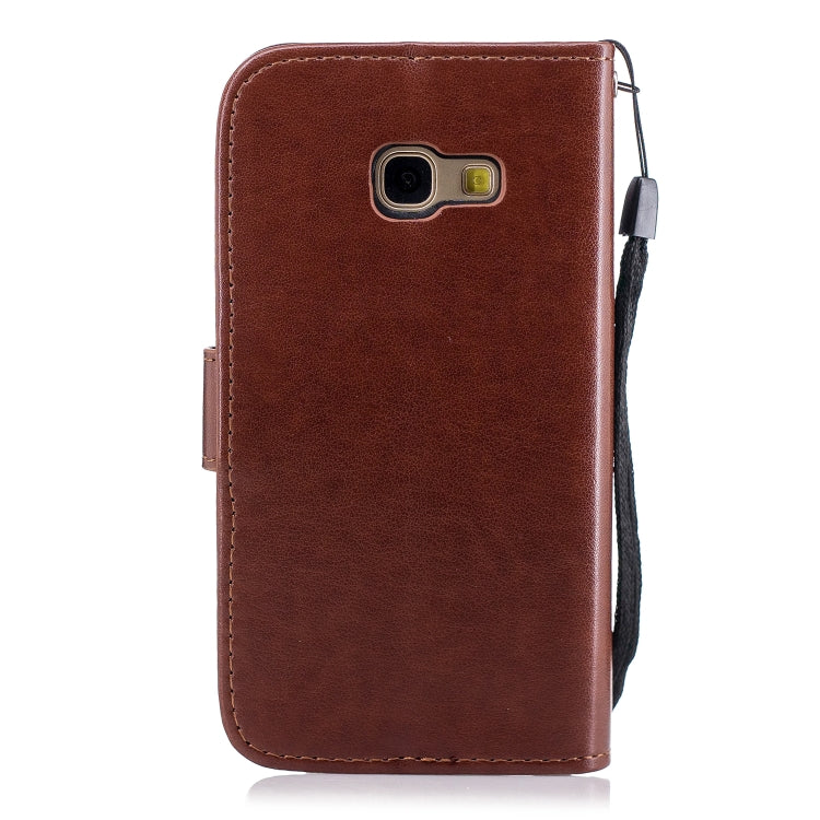 Plum Blossom Pattern Diamond Encrusted Leather Case for Galaxy A3 (2017) / A320 with Holder & Card Slots